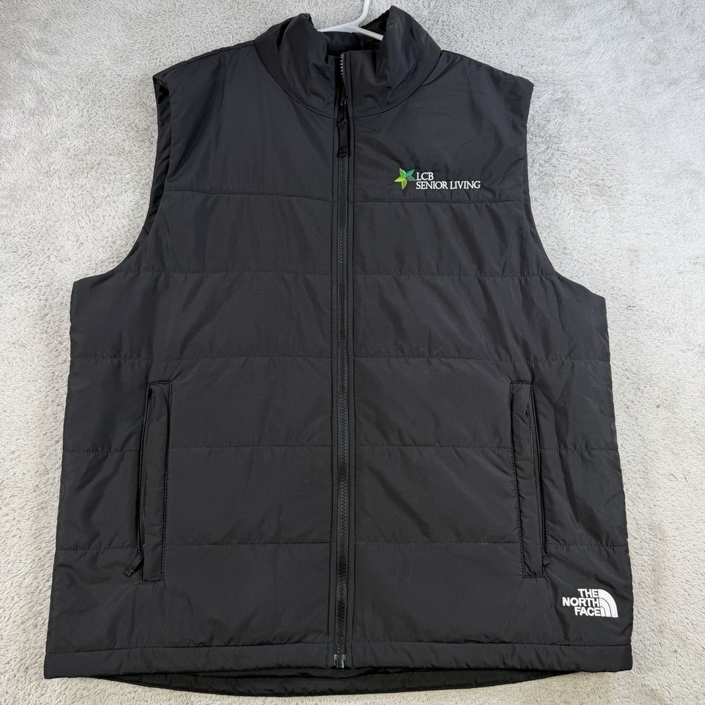The North Face Vest Mens Large Black Puffer Insulated Lined Quilted Zip Pocket